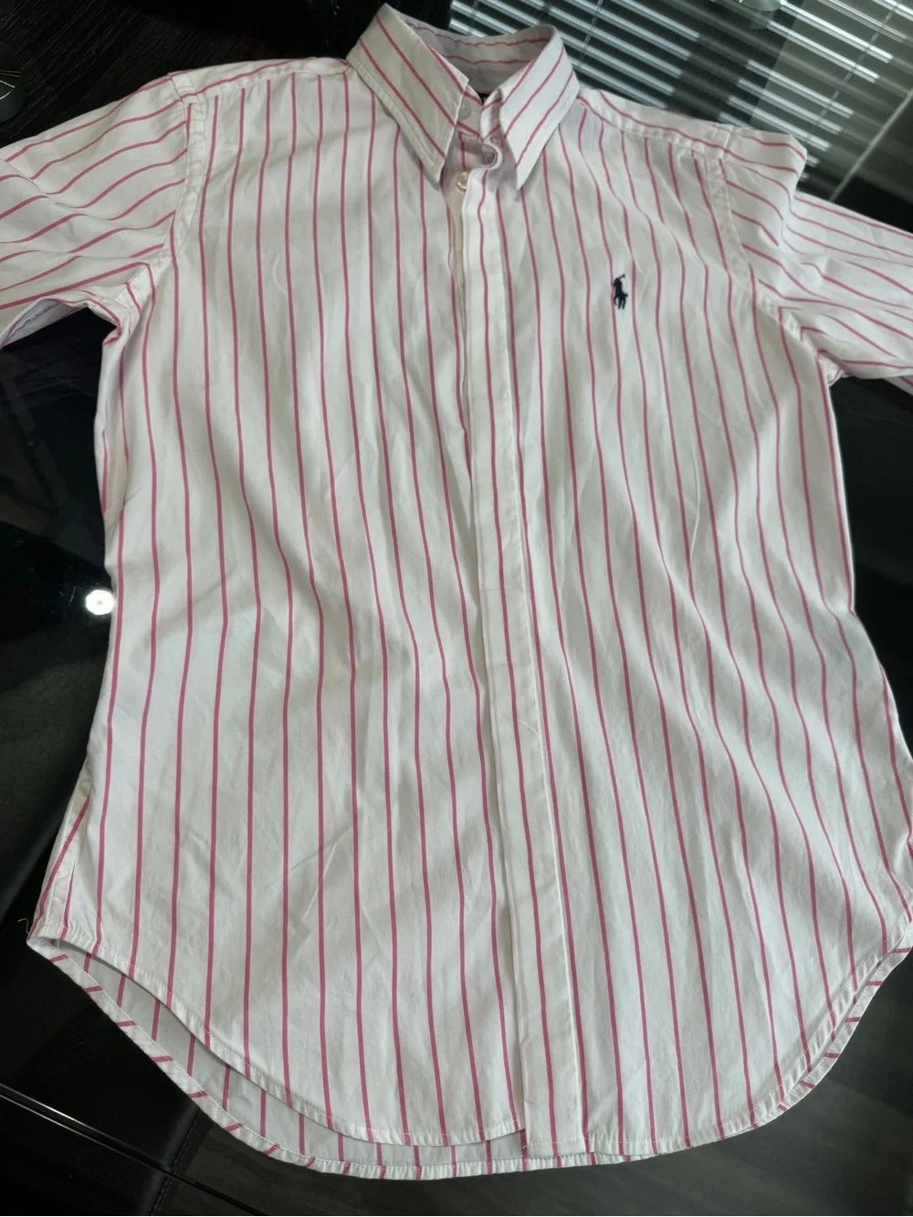 Ralph Lauren White Shirt with Pink Stripes - Picture 15 of 16